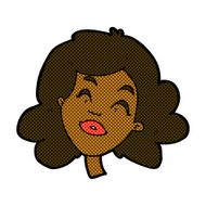 comic cartoon happy female face N27