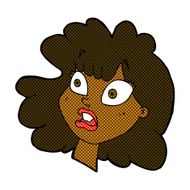 comic cartoon shocked female face