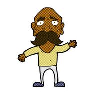 comic cartoon worried old man N3