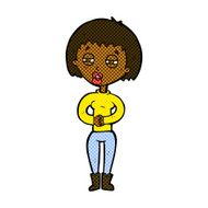 comic cartoon tired woman N4