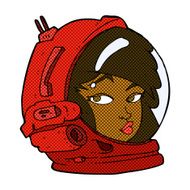 comic cartoon female astronaut N4