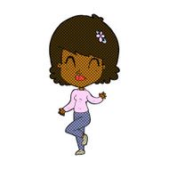 comic cartoon pretty woman dancing N3