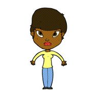 comic cartoon woman shrugging shoulders N60