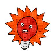 comic cartoon red lightbulb