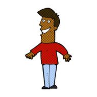 comic cartoon grinning man N12