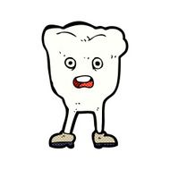 comic cartoon tooth looking afraid