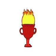 comic cartoon flaming trophy
