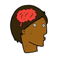 comic cartoon man with brain symbol N3