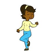 comic cartoon dancing woman N8