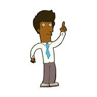 comic cartoon friendly man with idea N2