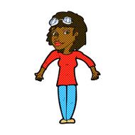comic cartoon woman wearing goggles N2