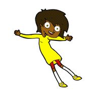 comic cartoon crazy excited girl N2