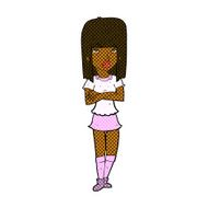comic cartoon girl with crossed arms N2