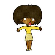comic cartoon woman giving thumbs up symbol N9