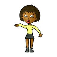 comic cartoon surprised woman N27