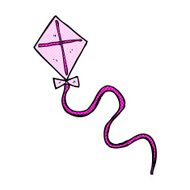 comic cartoon flying kite N2
