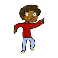 comic cartoon happy boy pointing N3