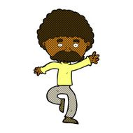comic cartoon mustache man disco dancing N2