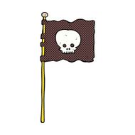 comic cartoon waving pirate flag