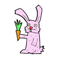 comic cartoon rabbit with carrot N2