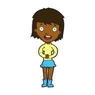comic cartoon excited woman N15