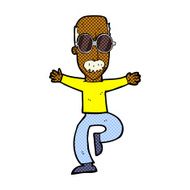 comic cartoon old man wearing big glasses N2