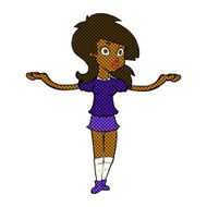 comic cartoon confused pretty girl N2