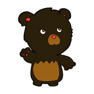 comic cartoon black teddy bear