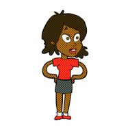 comic cartoon woman with hands on hips N26