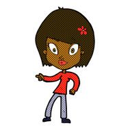 comic cartoon pretty woman pointing N5