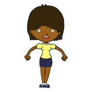 comic cartoon happy woman N32