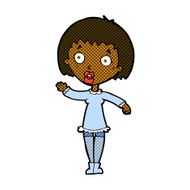 comic cartoon waving woman N19