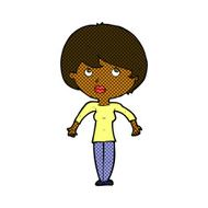 comic cartoon woman shrugging shoulders N61