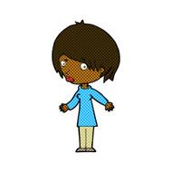 comic cartoon woman shrugging shoulders N62