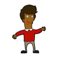 comic cartoon man sticking out tongue N5