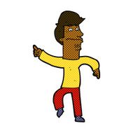 comic cartoon worried man pointing N4
