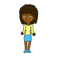 comic cartoon woman shrugging shoulders N63