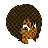 comic cartoon pretty female face pouting N2