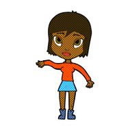 comic cartoon woman waving hand N2