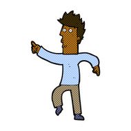 comic cartoon worried man pointing N5