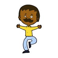 comic cartoon dancing man with mustache N2