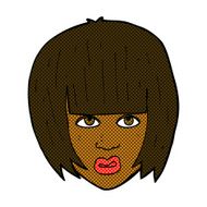 comic cartoon annoyed girl with big hair N2