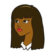 comic cartoon pretty girl with long hair N2