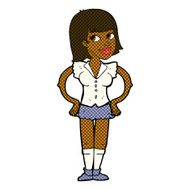 comic cartoon woman with hands on hips N27