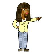 comic cartoon pretty woman pointing N6
