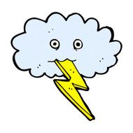comic cartoon lightning bolt and cloud N2