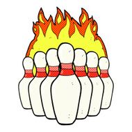 comic cartoon flaming skittles