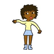comic cartoon friendly woman waving N7