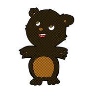 comic cartoon happy little black bear