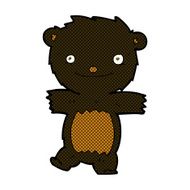 comic cartoon black bear cub N2